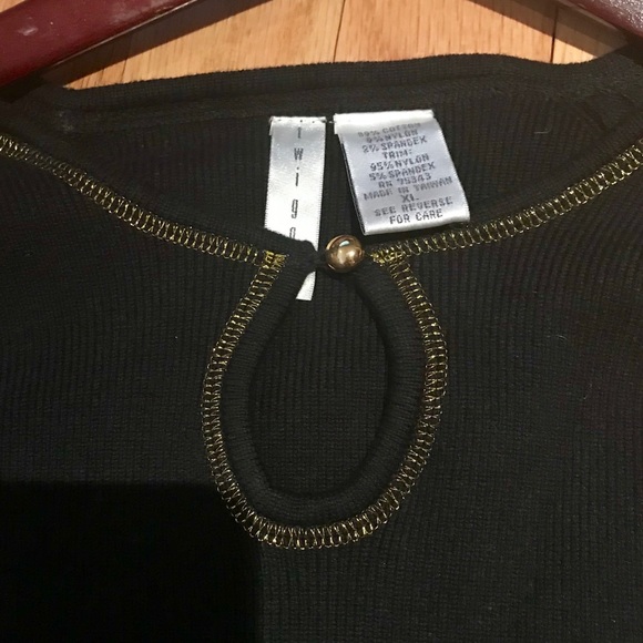 Twiggy London! Gorgeous Black Sweater. Leopard trim. - Picture 4 of 4